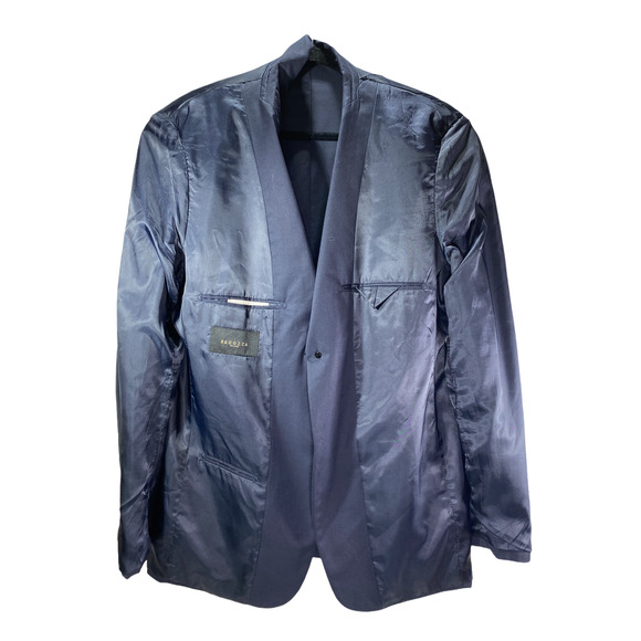 Bagozza Men's Size 44L US / 54 European 100% Wool Navy Lined Sports Jacket - Picture 4 of 9